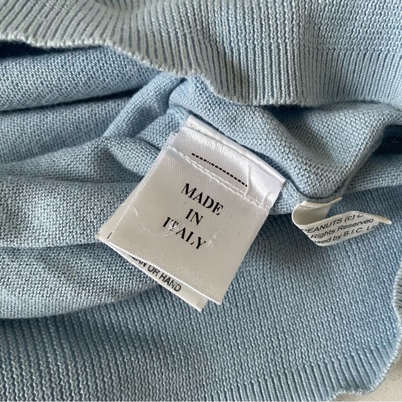 JC de CASTELBAJAC Cardigan Sweater Peanuts Snoopy Size M Light Blue - Picture 9 of 12